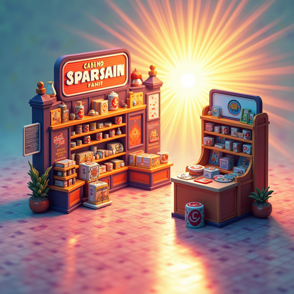 Isometric Board Game Store Display in 3D