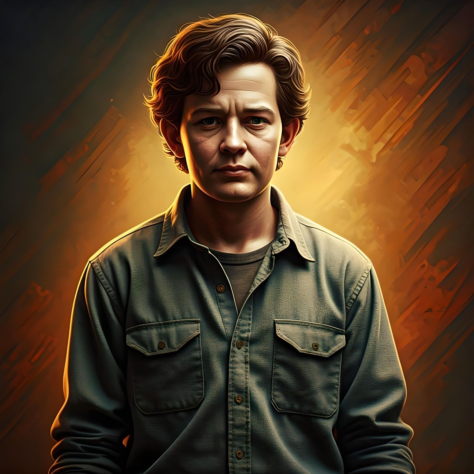 Hyperrealistic Portrait of Boo Radley in Splash Art Style