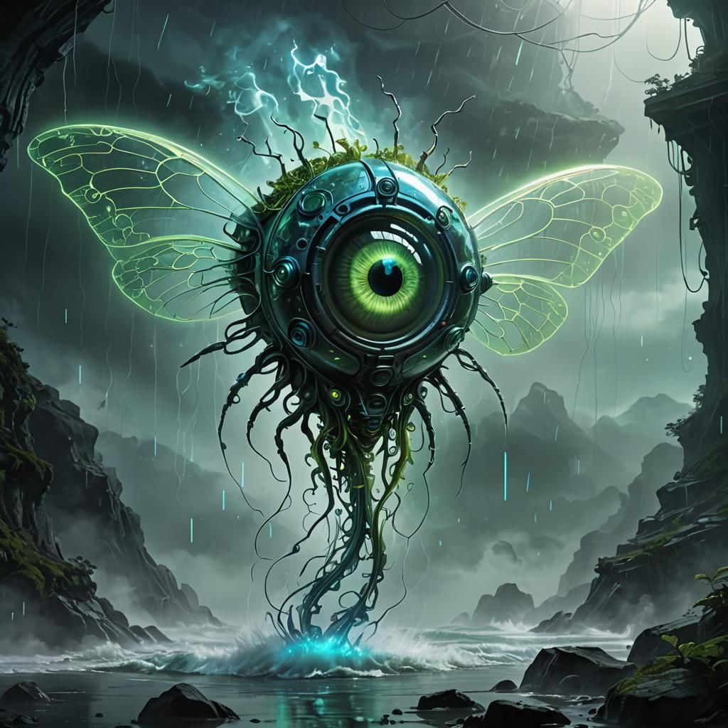 Biomechanical Fusion Concept Art in Futuristic Style