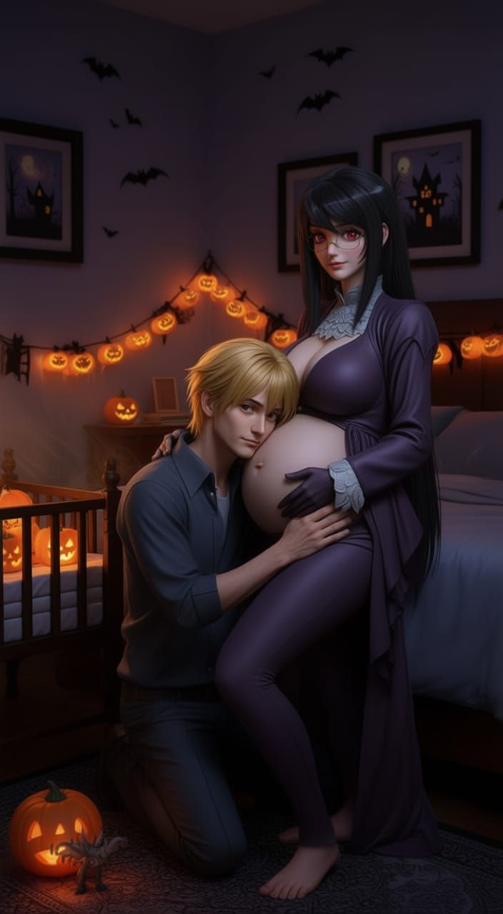 Pregnant Nya & Husband Enjoying Halloween Night