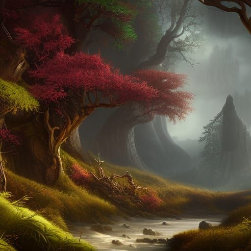 Fantastical Black Forest: Detailed Matte Painting