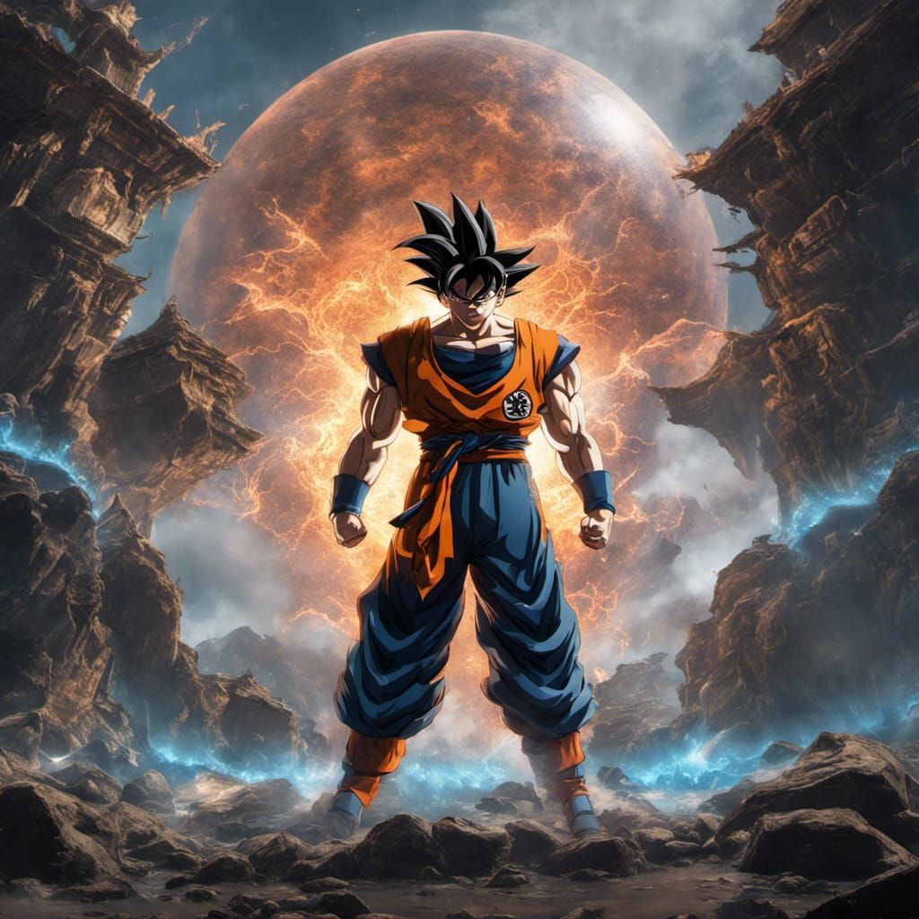 Goku: Detailed Matte Painting in Deep Color