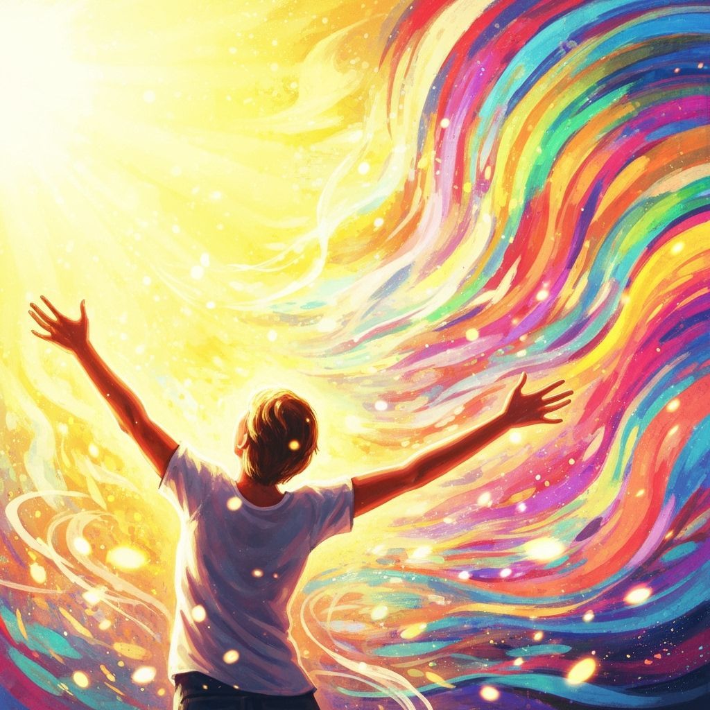 Joyful Allegory in Vibrant Digital Art