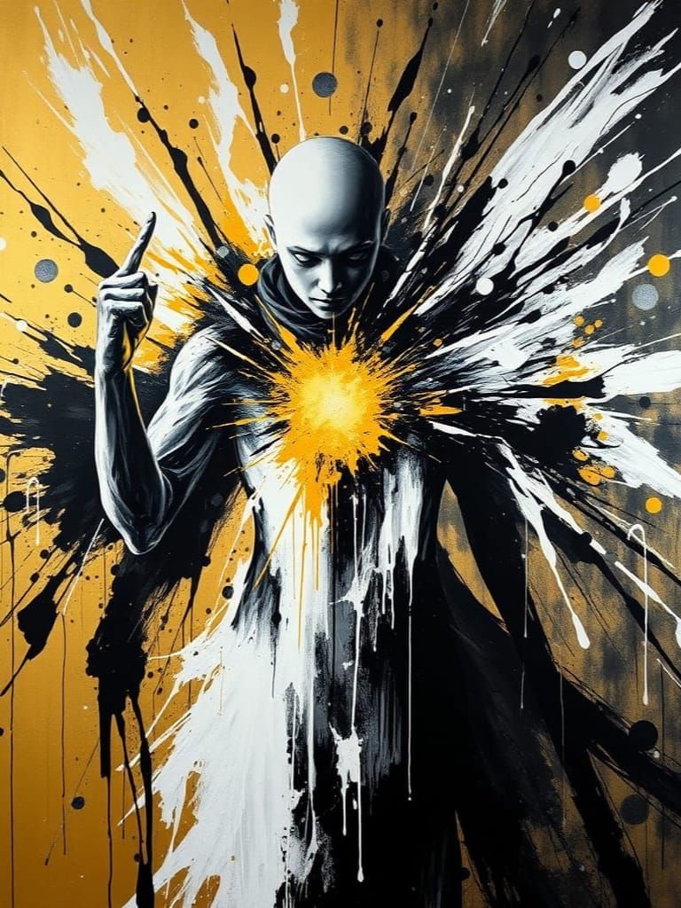 Dynamic Splatter Painting: Light Versus Darkness