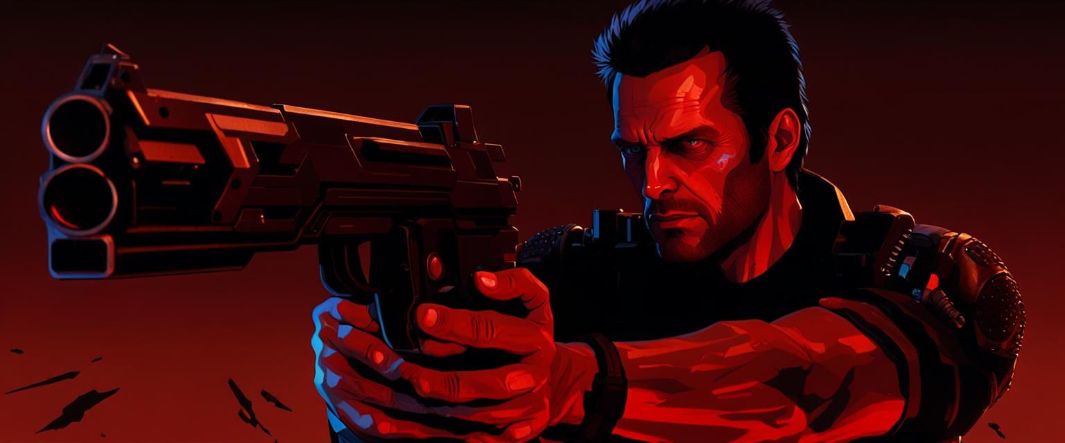 Cyborg Confronts Robot in Apocalyptic Los Angeles