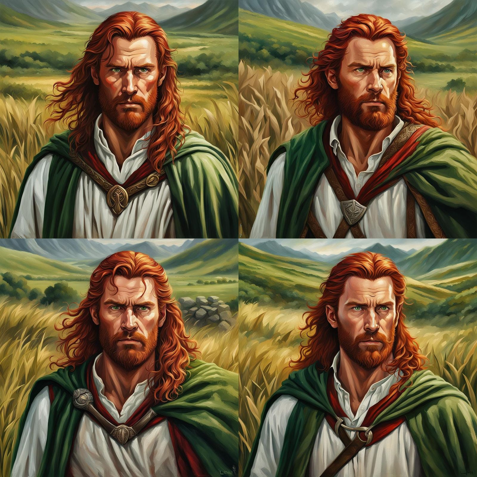 Heroic Man Portrait in Detailed Oil Painting Style