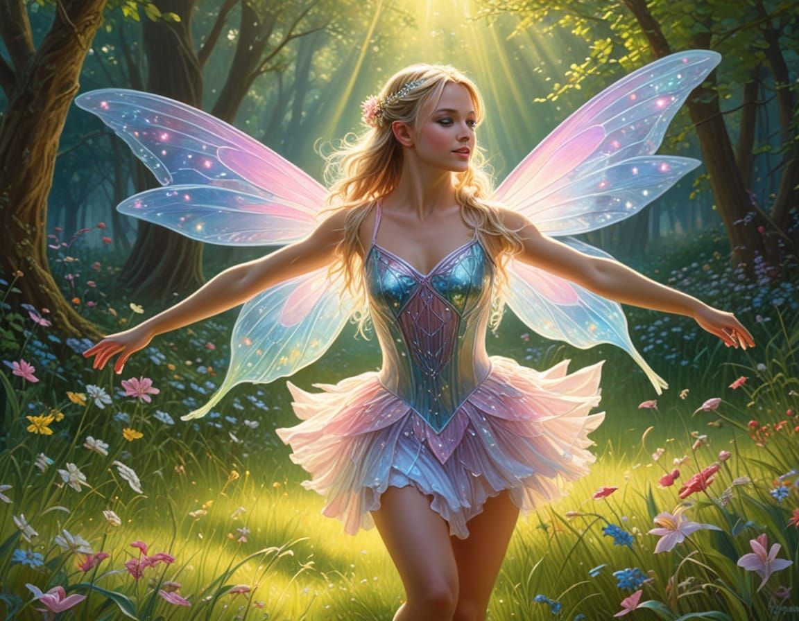 Enchanted Fairy Princess in Romanticism Oil Painting