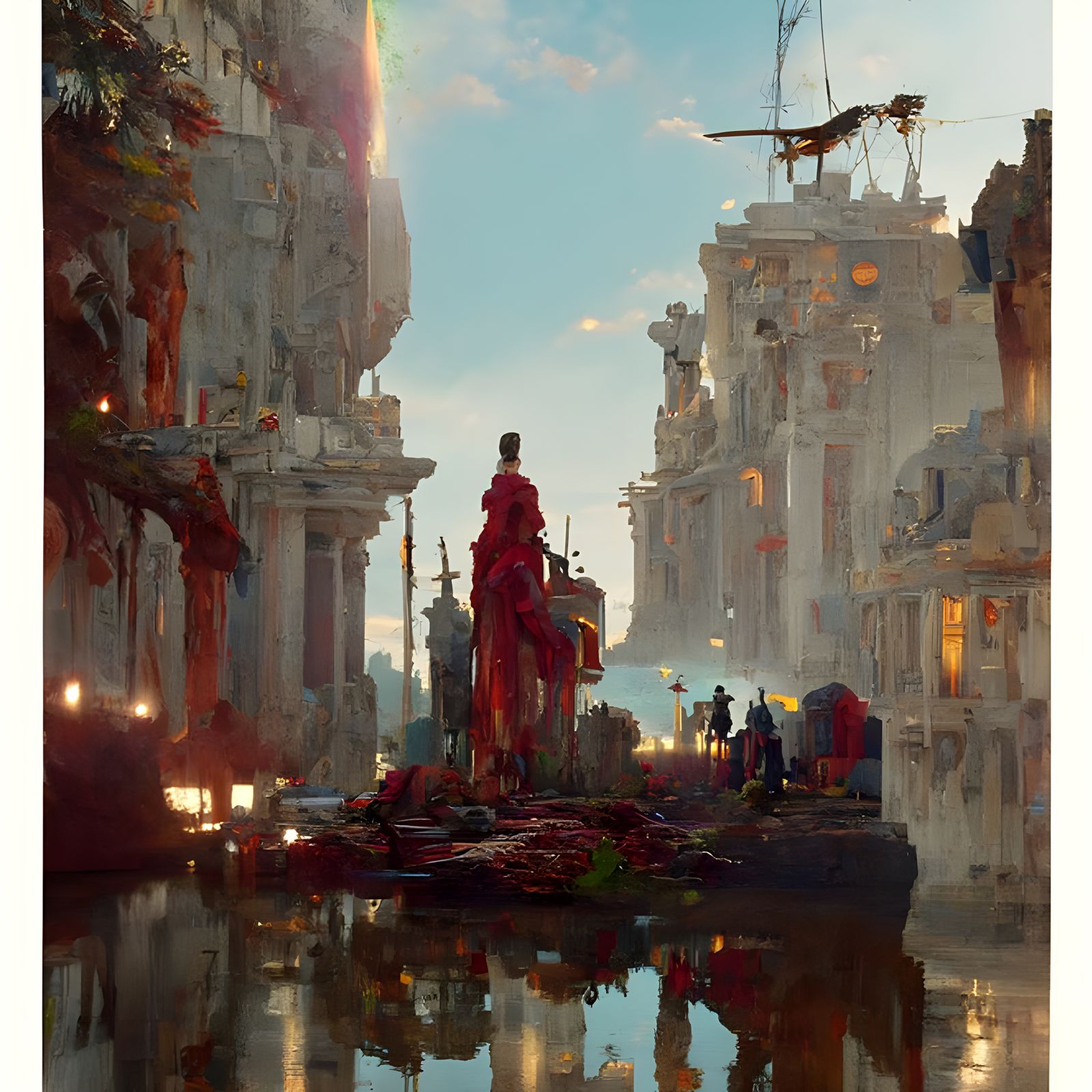 Ancient Roman City with Legion: Digital Illustration