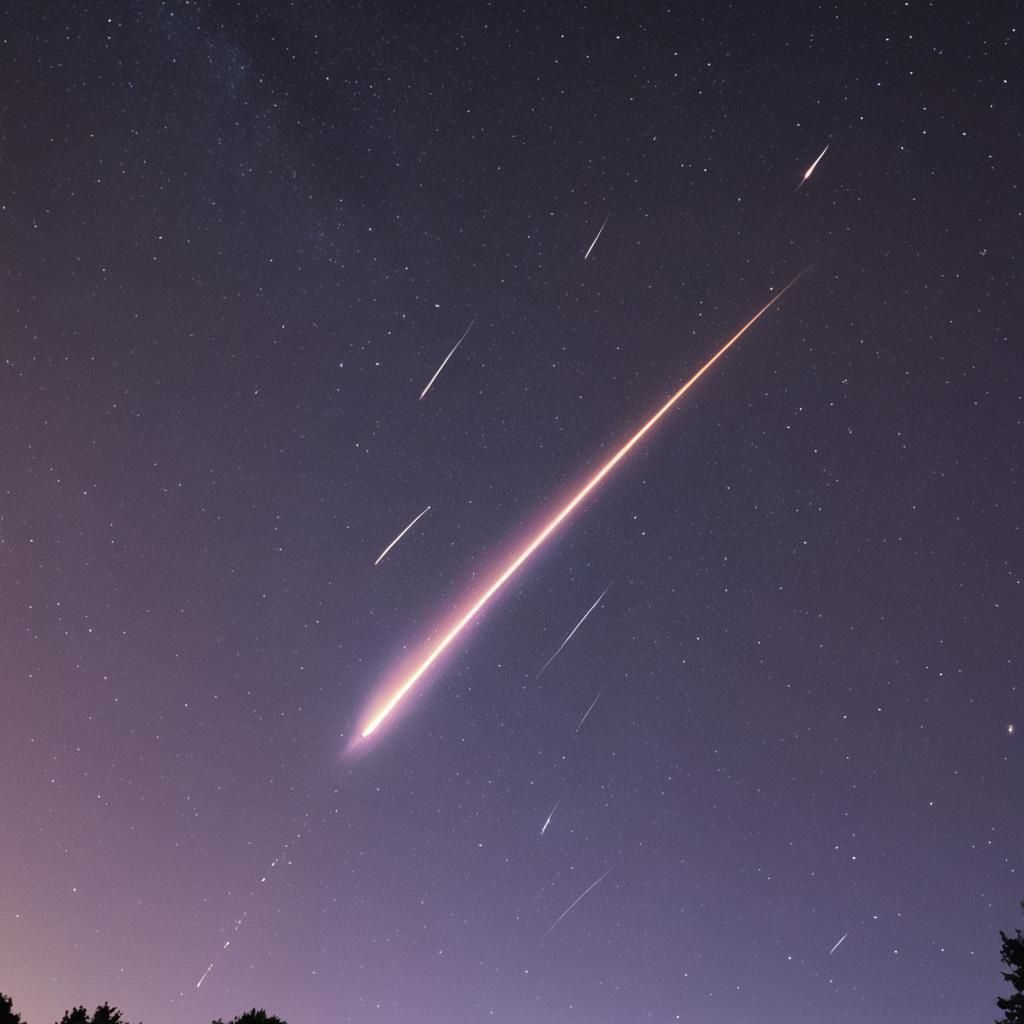 Spectacular Shooting Star Streaks Across Night Sky