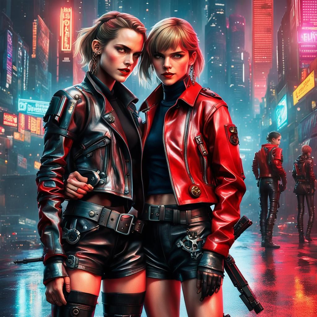 Emma Watson and Taylor Swift cyberpunk 5