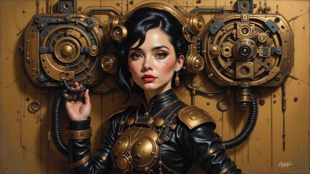 Old-World Technology Portrait in Sepia Tones