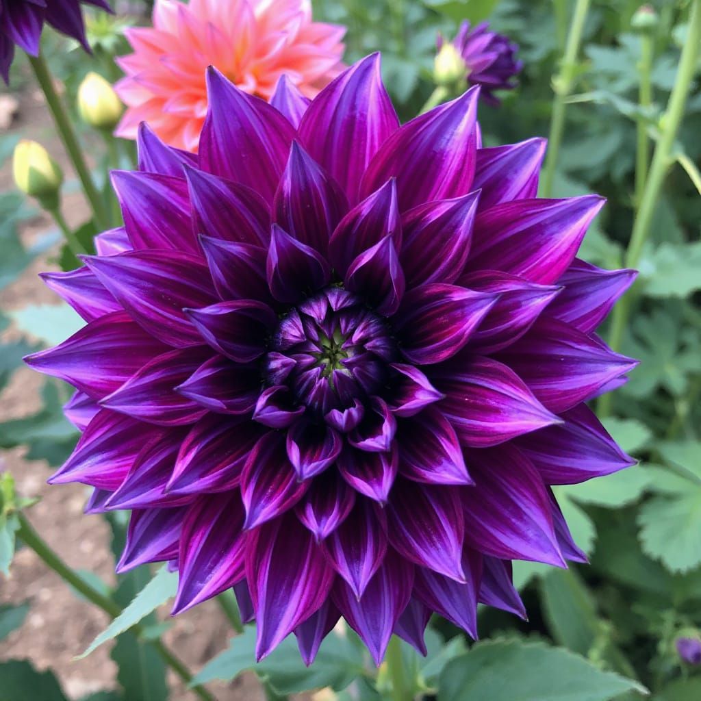 Vibrant Dahlia Blooms in Full Color