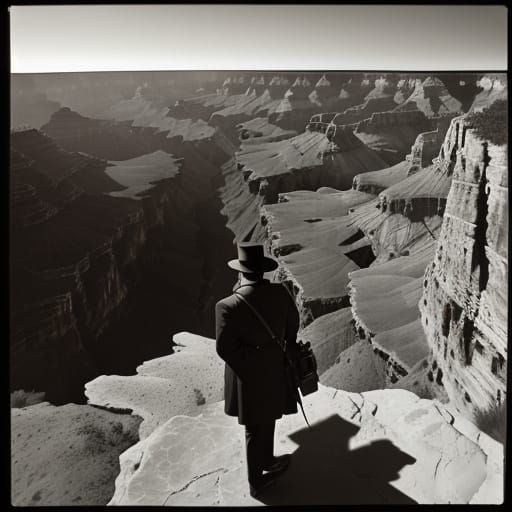 Grand Canyon Film Noir Photography in Vintage Style