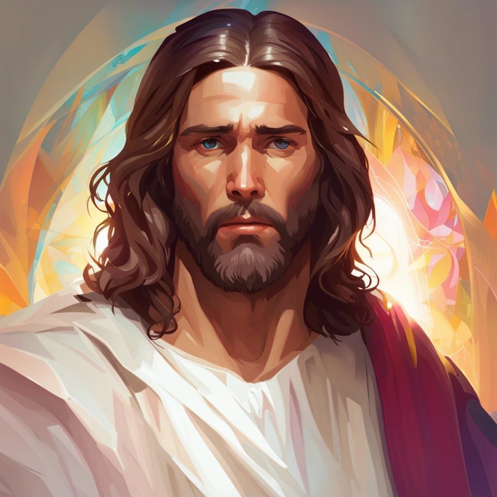 Jesus on a Throne: Hyperdetailed Portrait