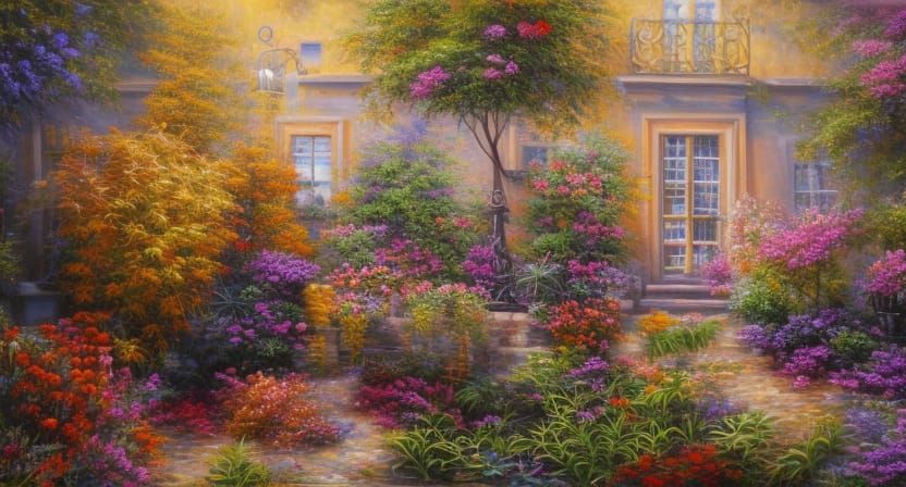 Nature's Symphony: Detailed Oil on Canvas