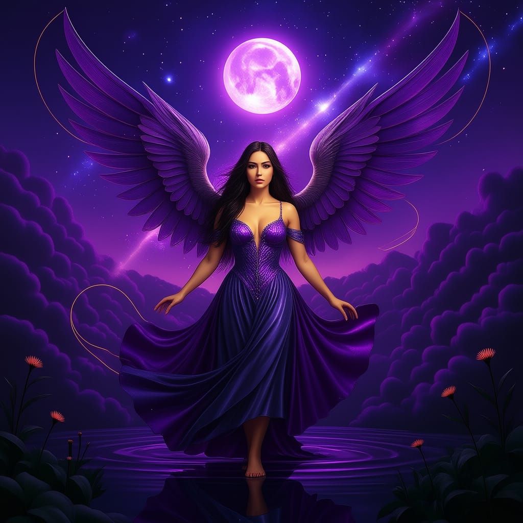 Opalescent Angel in Cosmic Mist