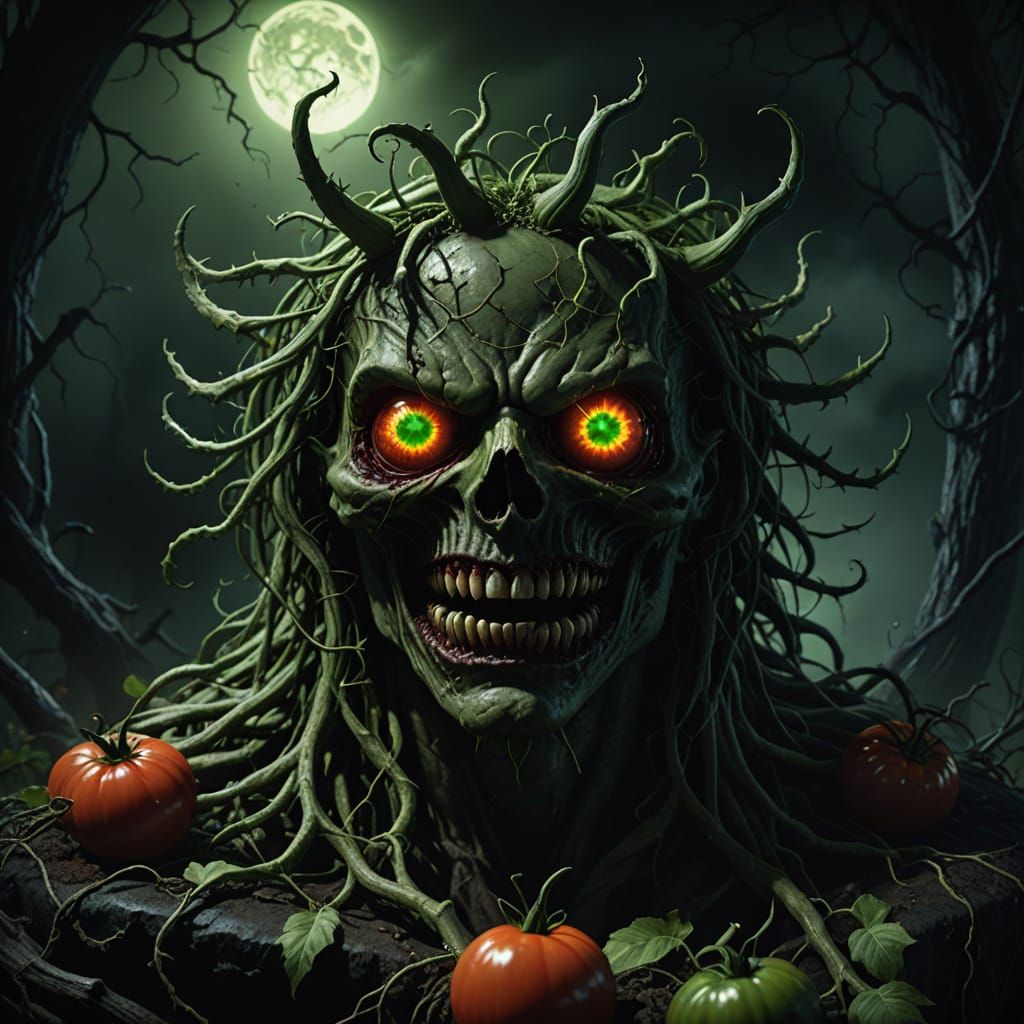 Evil Tomato Possession in Dark Fantasy