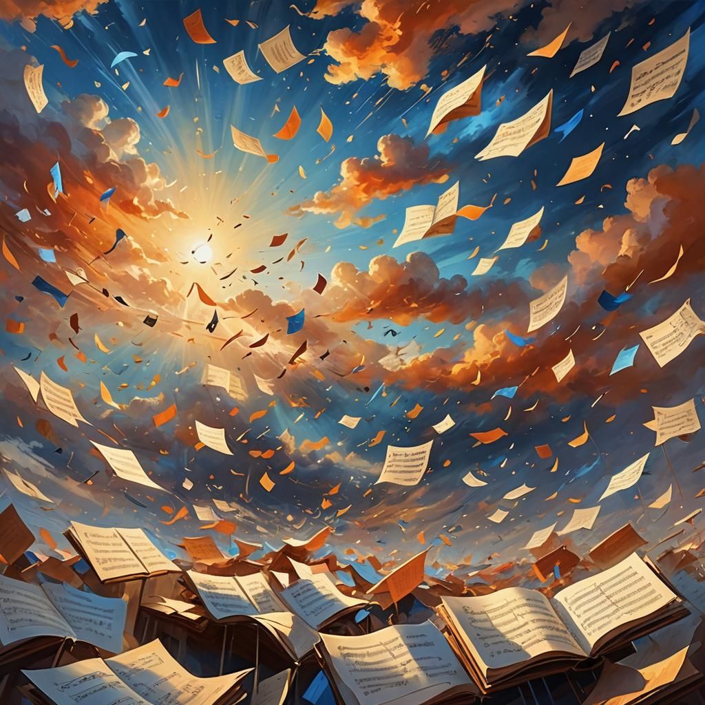 Musical Partition Soaring Skyward: Fantasy Concept Art