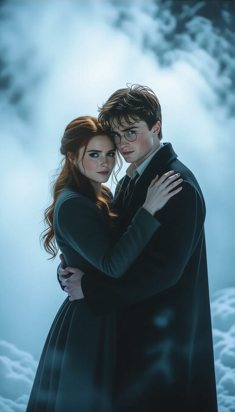 Harry and Ginny: Icy Embrace in Cinematic Style