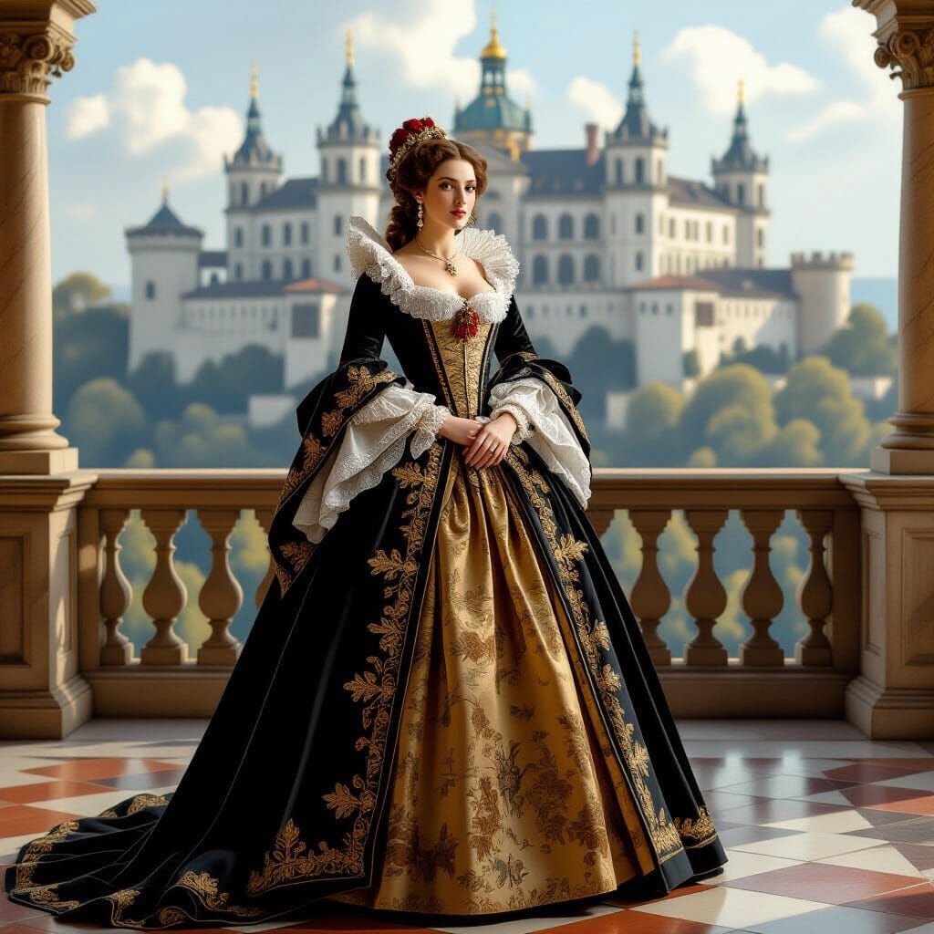 Catherine of Braganza Portrait in Baroque Style