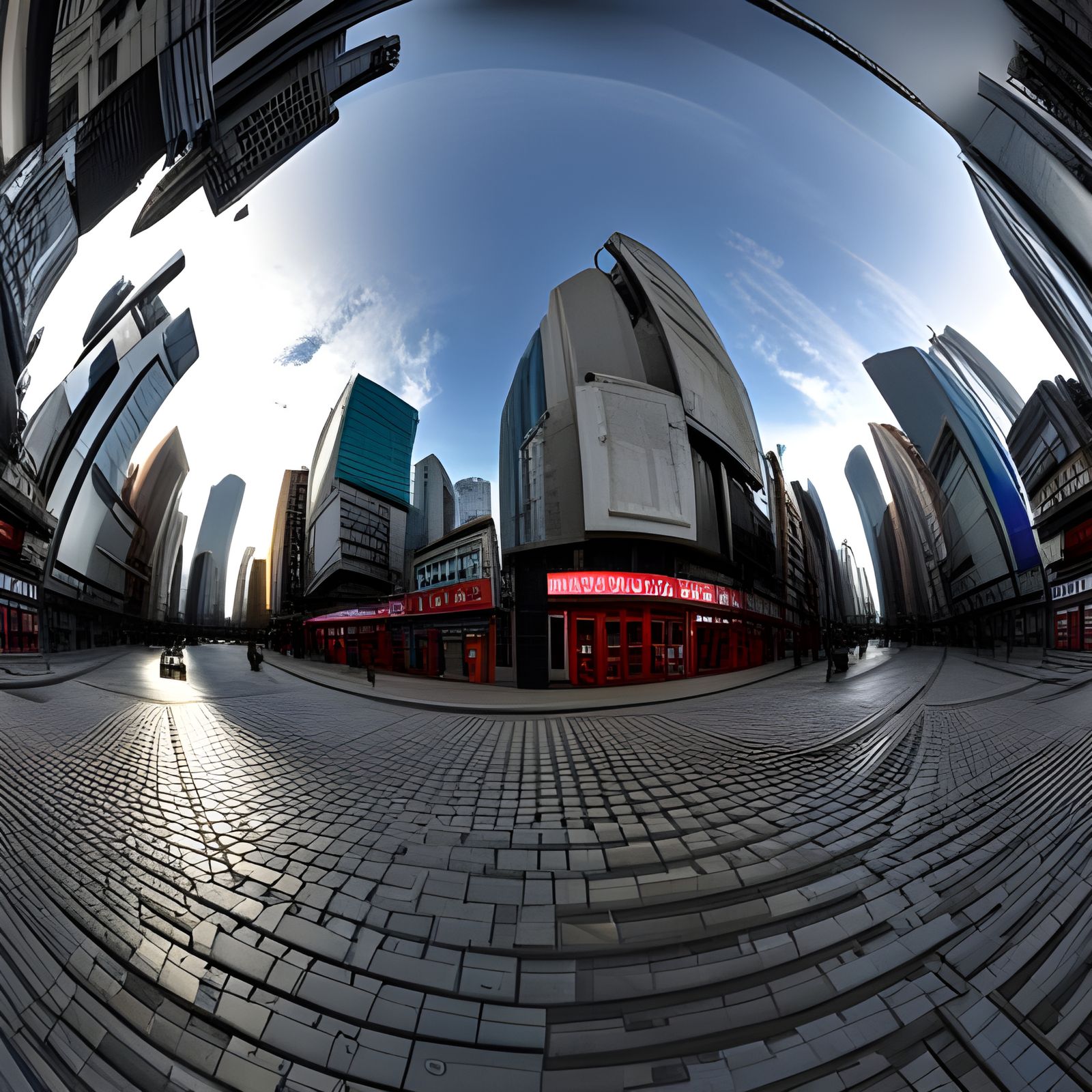 Cyberpunk City Panorama with Neon Lights