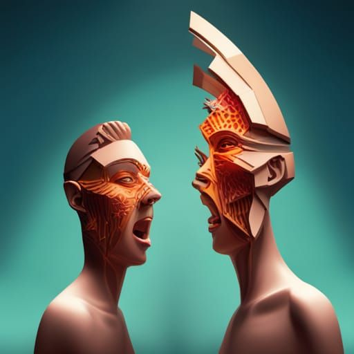 Shattered Faces: Joy and Sadness in Hyperrealistic Art