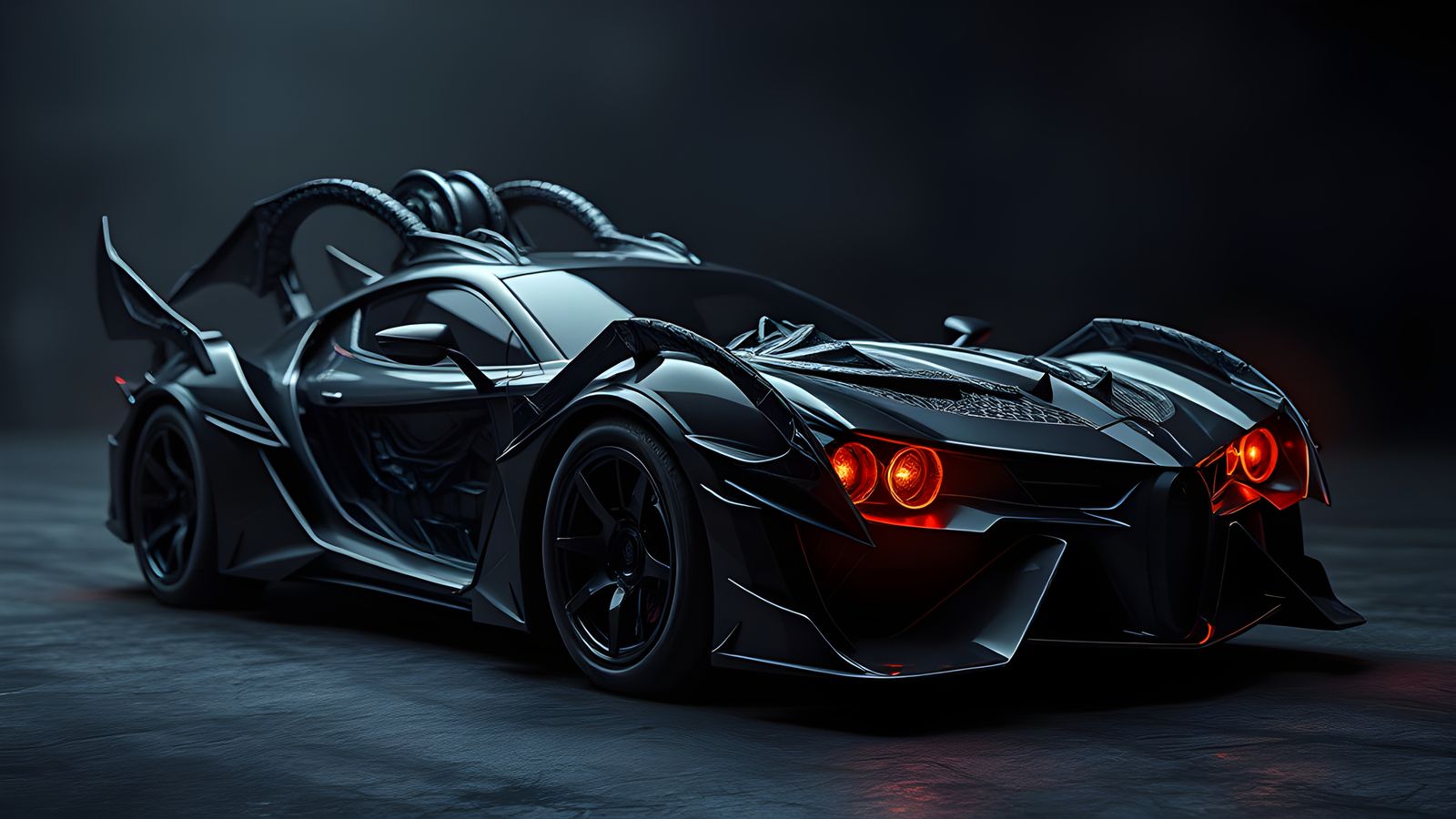 Horror Devil Car in Hyperrealistic Style