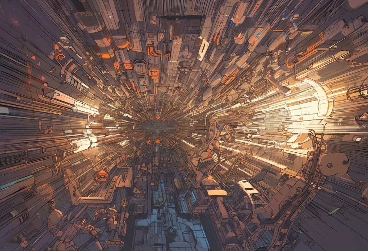 Futuristic Motorcycle in Neon-Lit Industrial Style