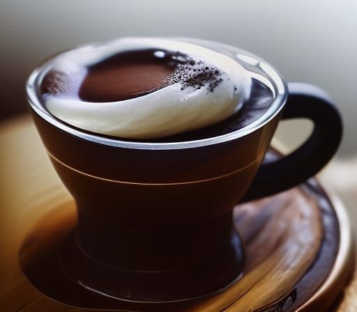 Irish Coffee with Chocolate Cream in Sunlight