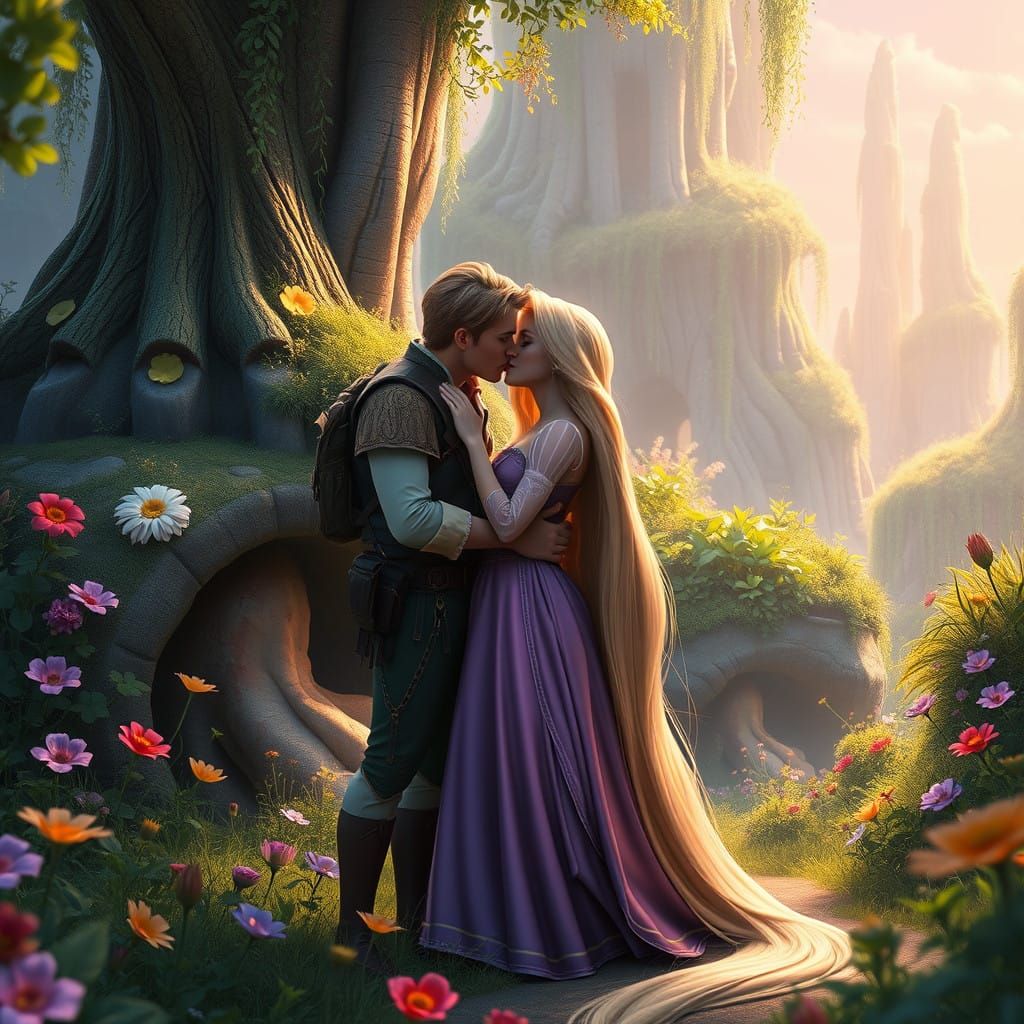 Tangled Goddess in Whimsical Dreamscape