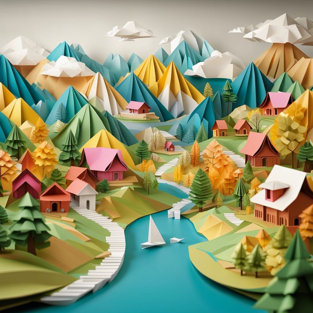 Origami landscape