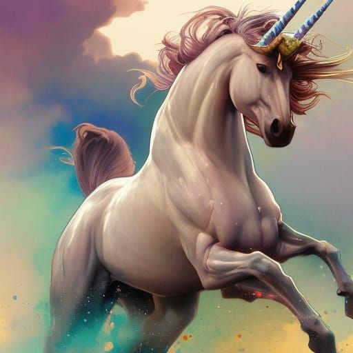 Cyberpunk Kirin Watercolour Painting in 8k