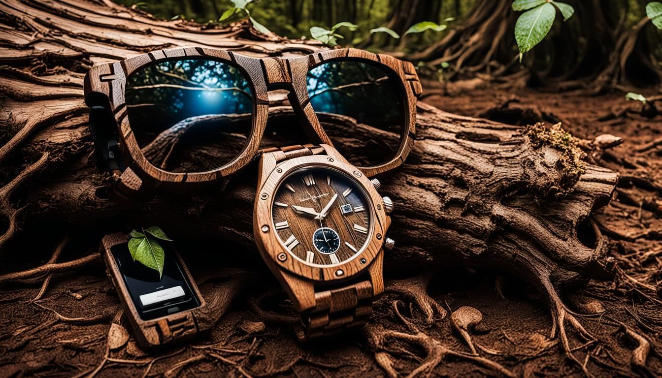 Surreal Wooden Watch Under a Rotten Tree