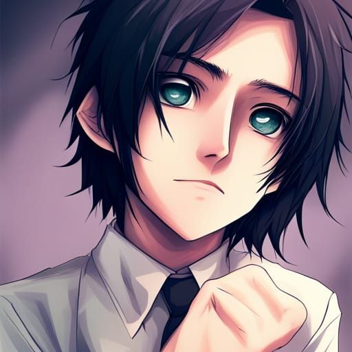 Anime Style Emo Boy Portrait