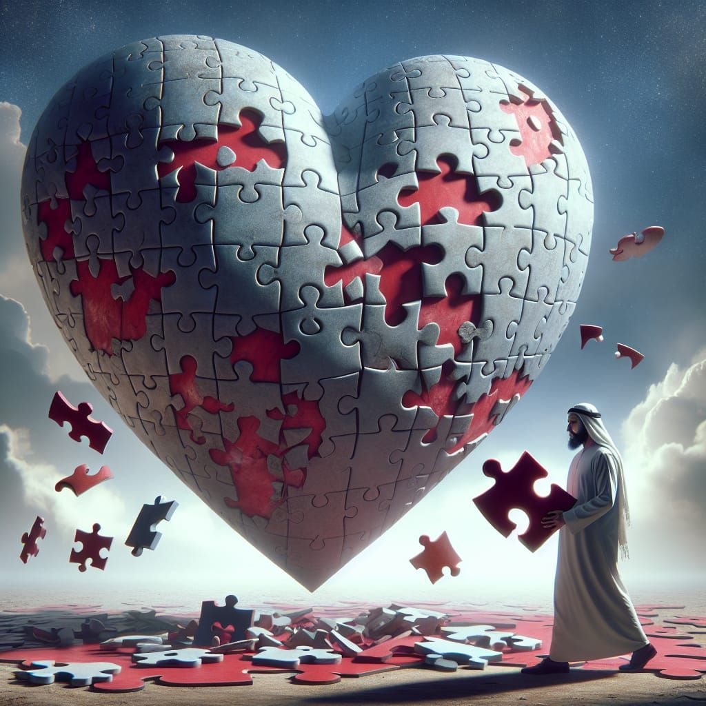 Fractured Heart: A Conceptual Art Depiction of Loss