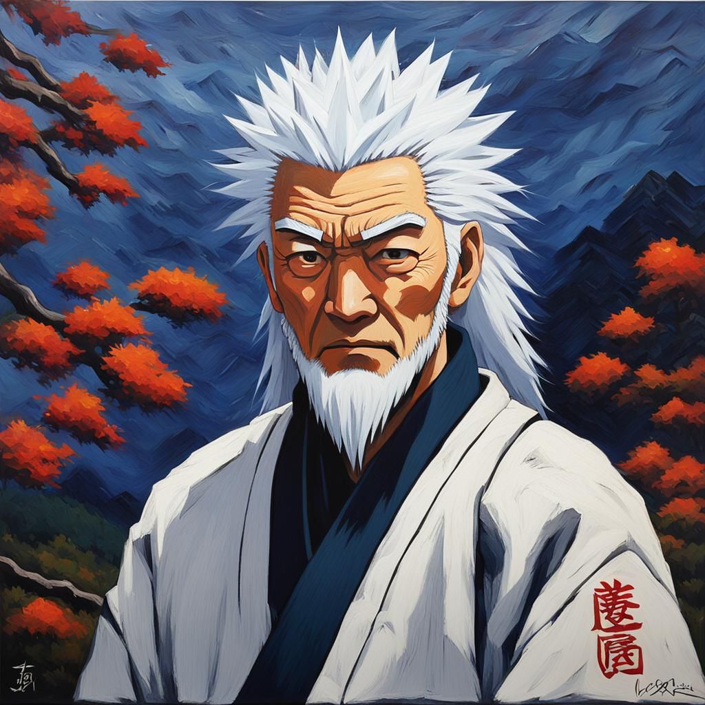 Ninja Warrior in Expressionist Oil Painting Style