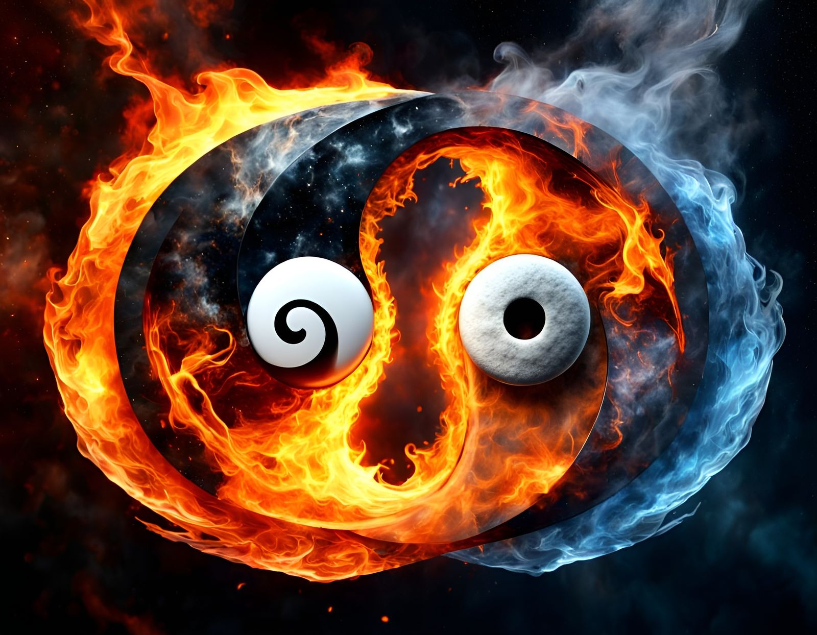 Yin-Yang symbol  Fire and Ice the eternal battle.