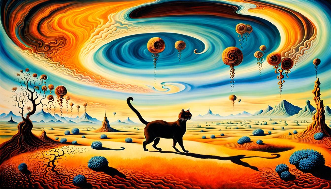 Surreal Landscape with Elastic Flora, Salvador Dali Style