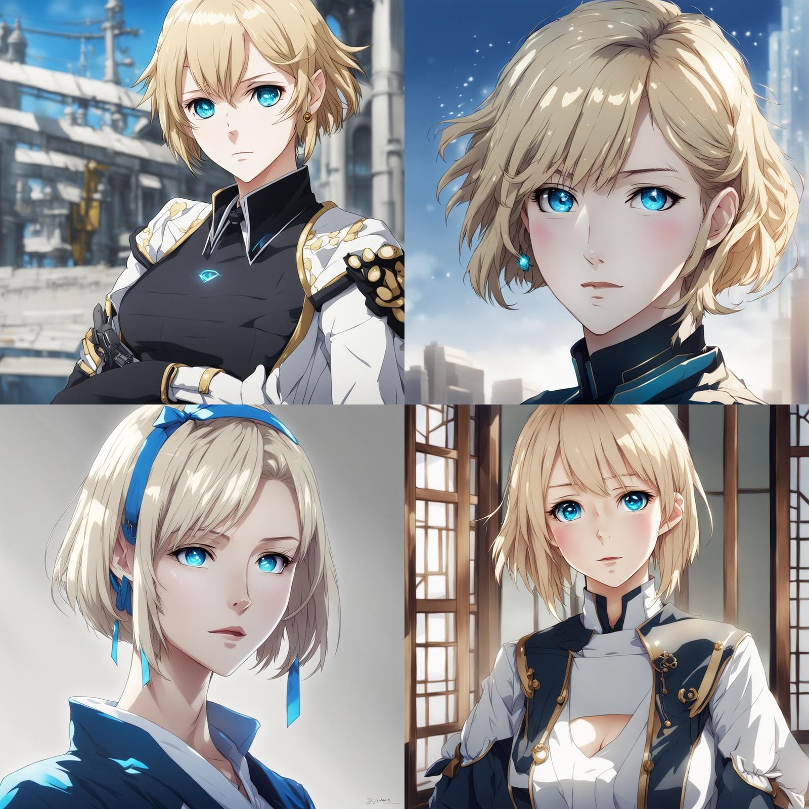 Anime Style Portrait of a Blonde Woman