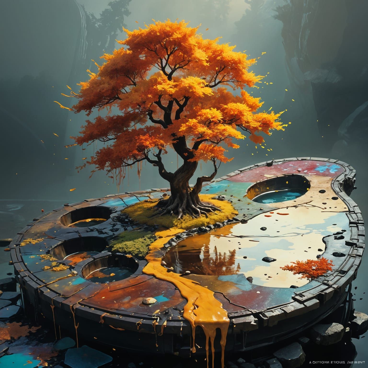 Surreal Autumn Masterpiece in Painterly Style