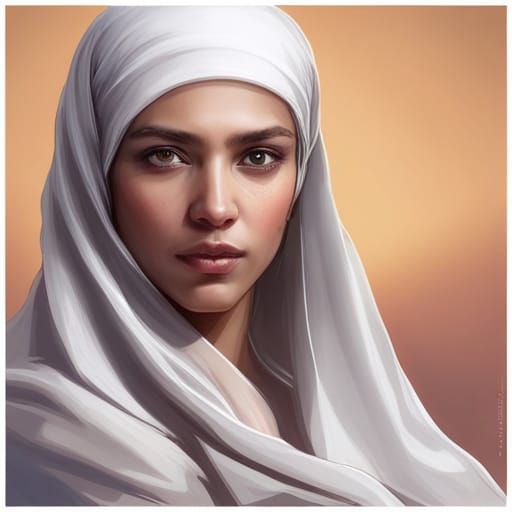 Detailed Portrait of Young Muslim Girl