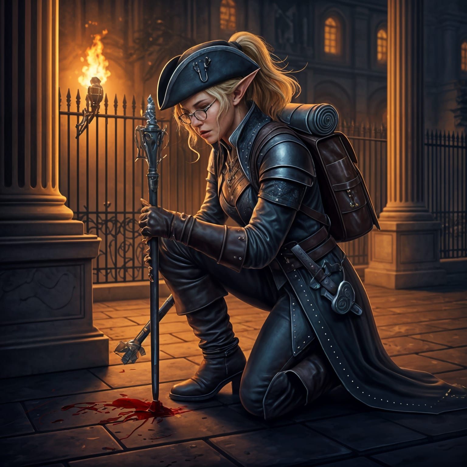 Stunning Half-Elf Rogue Investigates Upper City