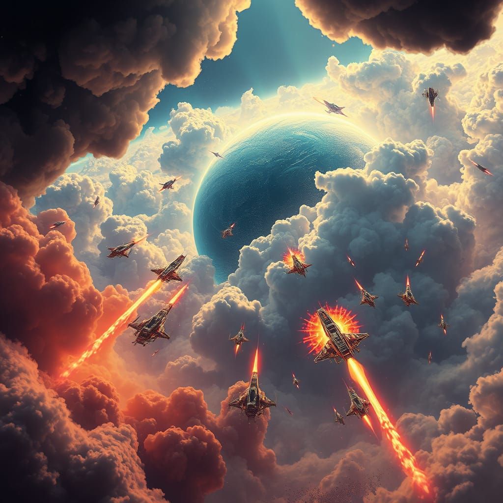 Electric Blue Planet Battle: A Futuristic Clash