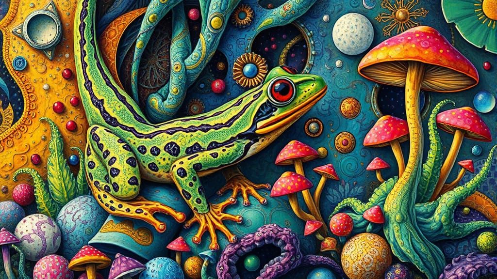 Vibrant Impasto Hallucination of Toxins and Psychedelic Fung...