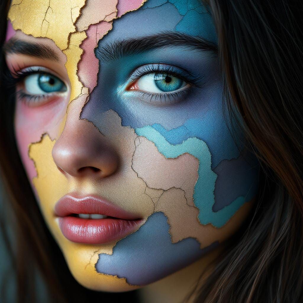 Surreal Portrait in Dreamlike Vibrant Colors