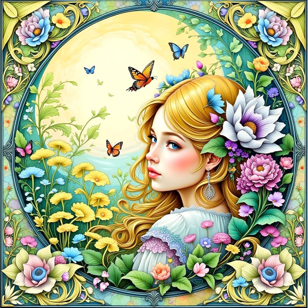 Ethereal Fairy in Vibrant Zentangle Art