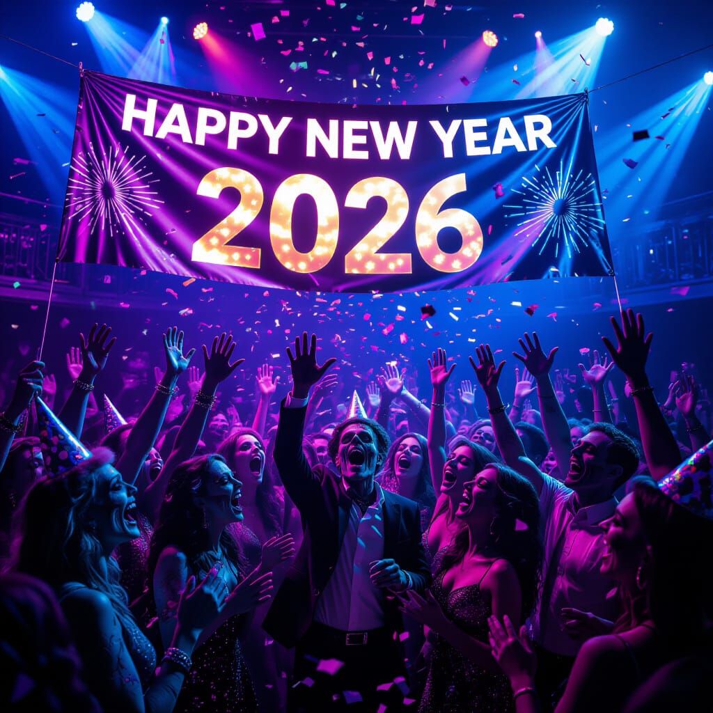 Zombies Celebrate New Year 2026 Under Giant Unfurling Banner