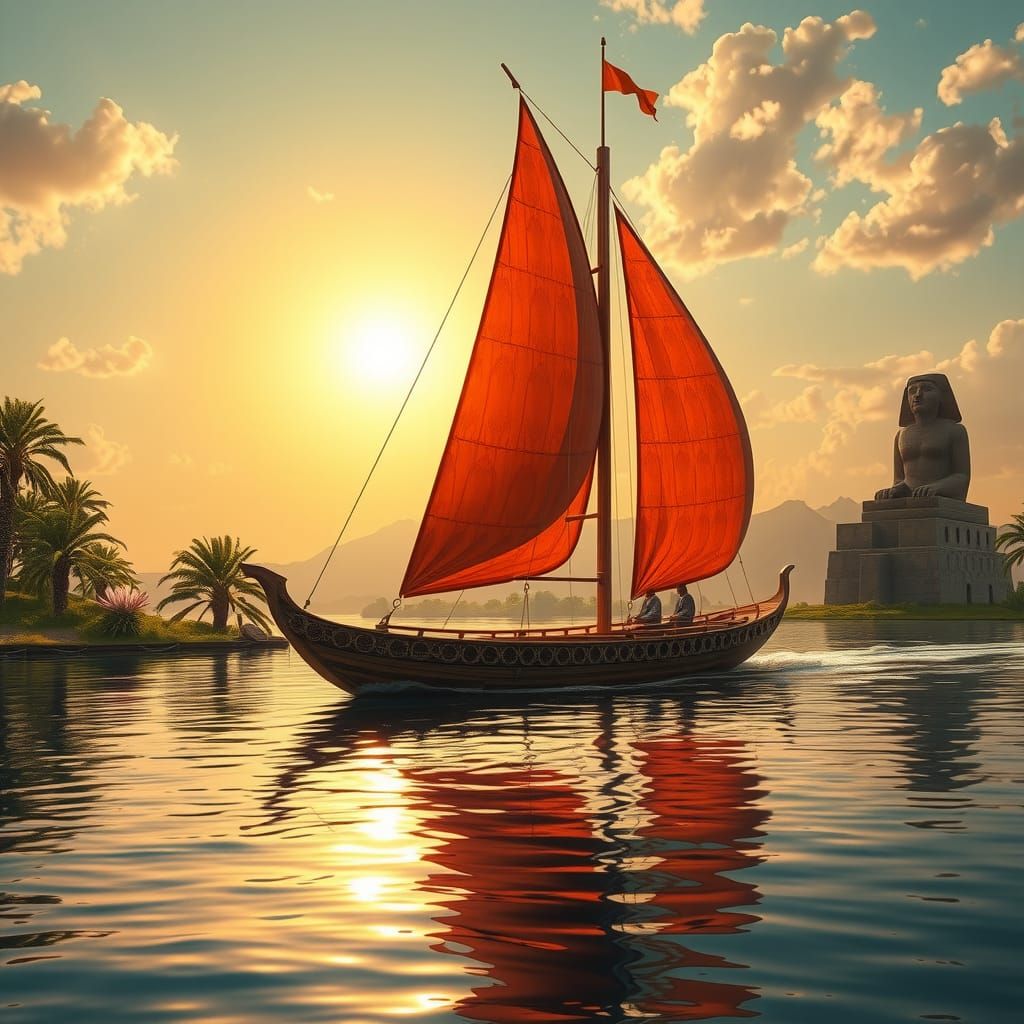 Majestic Felucca on the Nile River