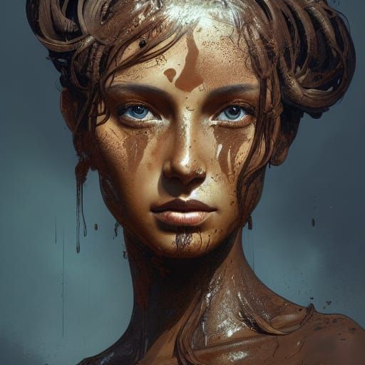 Mud Goddess Portrait in Hyperdetailed Concept Art