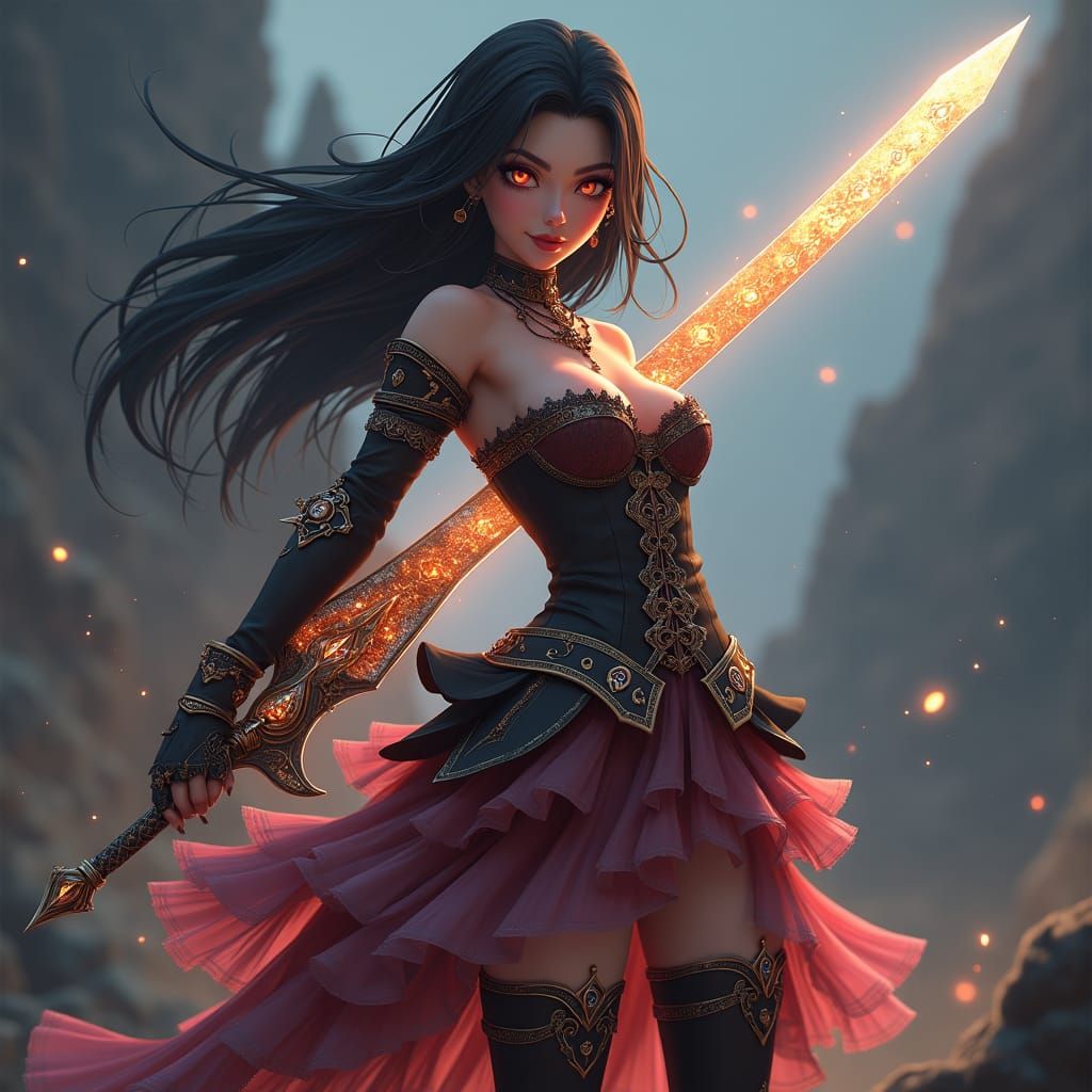 Fantasy Sword Saintess with Celestial Blade